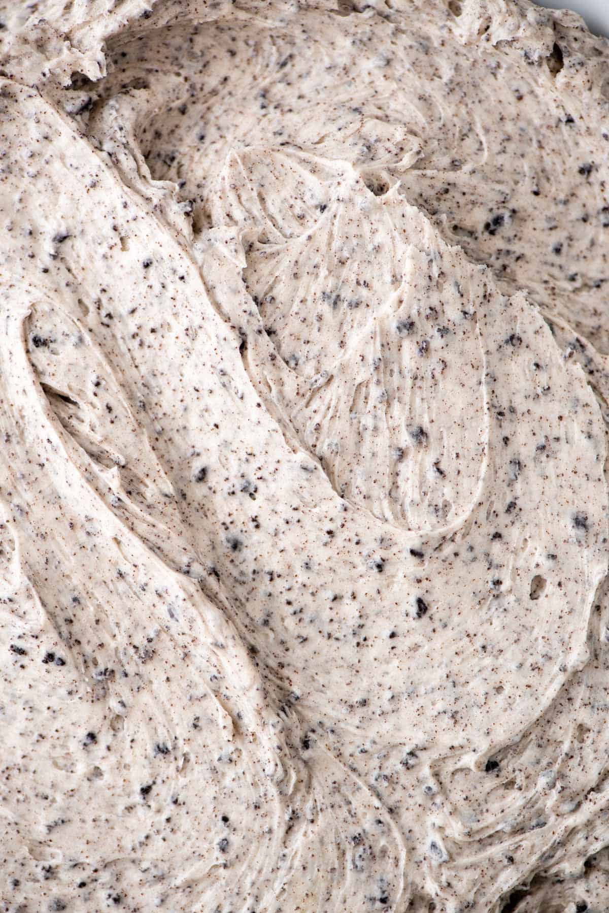 Closeup of Oreo frosting to show texture