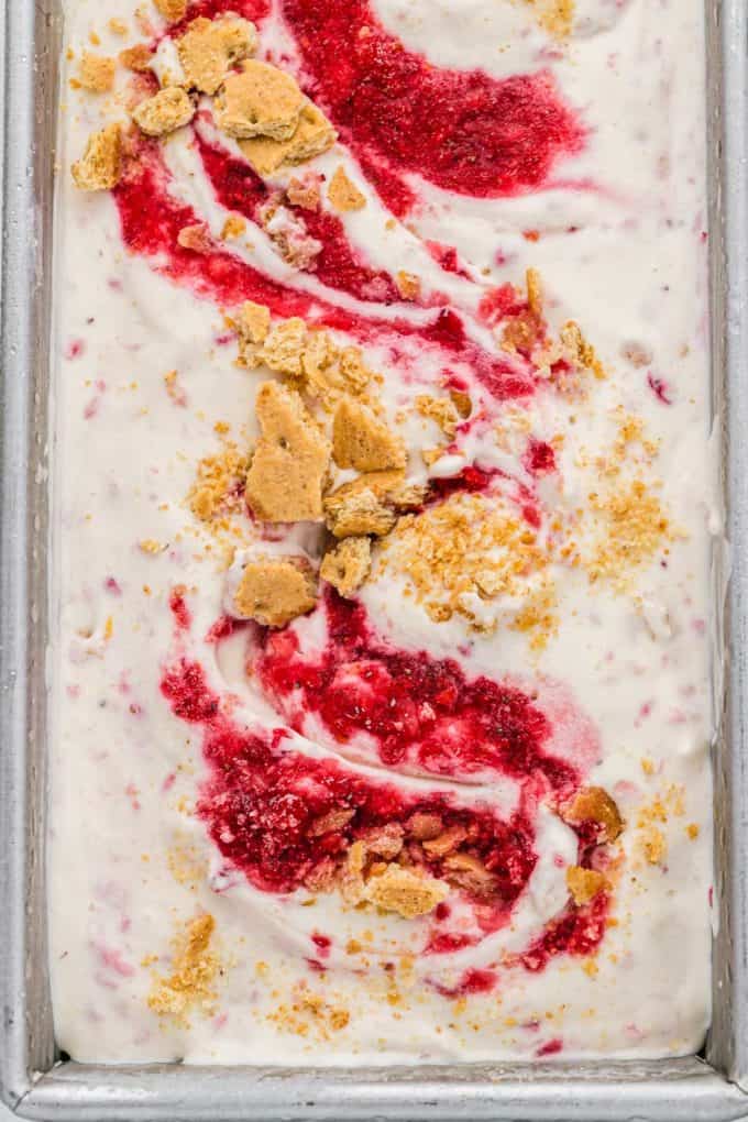 No Churn Strawberry Cheesecake Ice Cream - The First Year