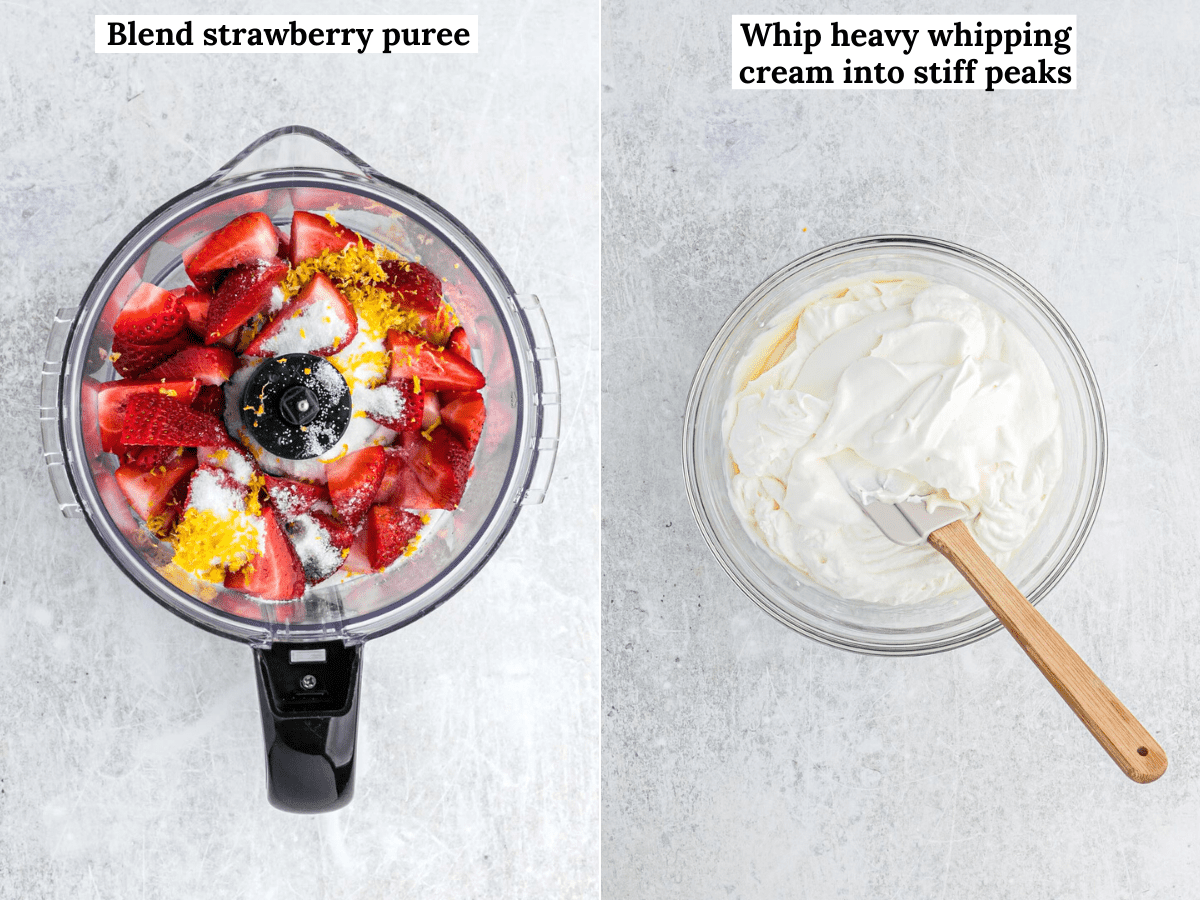 how to make strawberry puree in food processor and how to make no churn ice cream