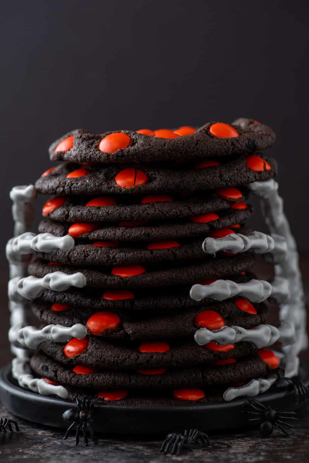 A stack of Halloween cookies