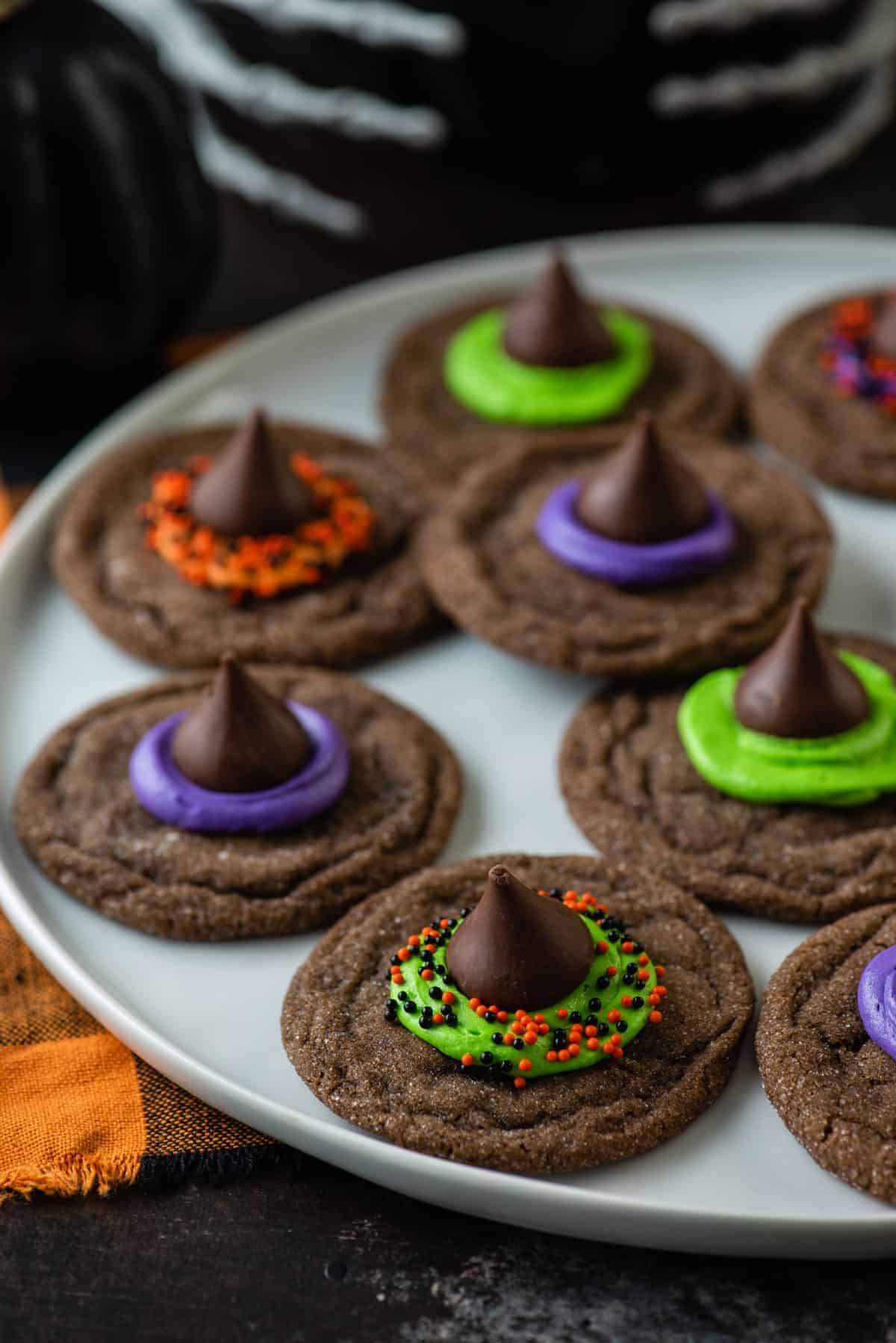 A plate of Halloween cookies