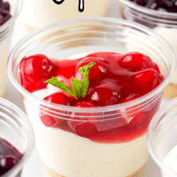 Pinterest graphic with no bake cheesecake cups