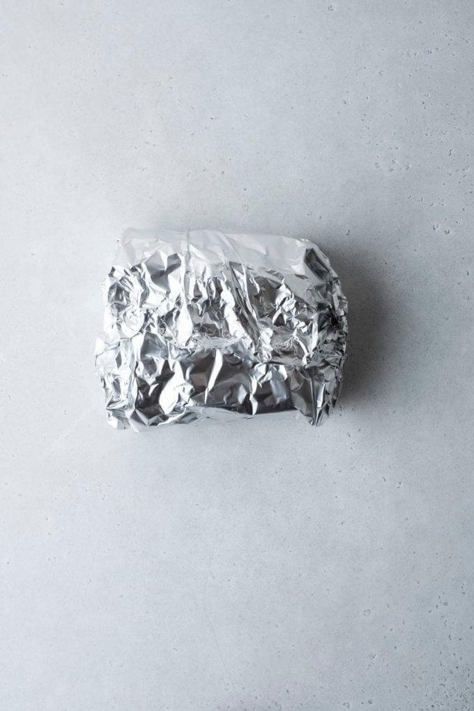 chocolate fudge wrapped in aluminum foil