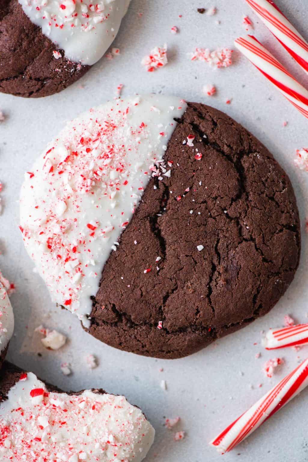 Easy Candy Cane Chocolate Cookies l The First Year