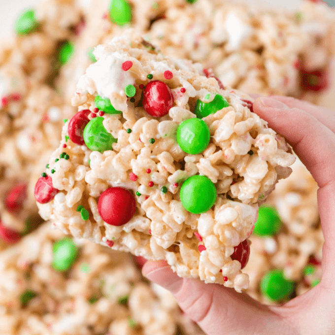 Easy Christmas Rice Krispie Treats l The First Year Blog