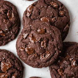 Overhead view of chocolate cookies