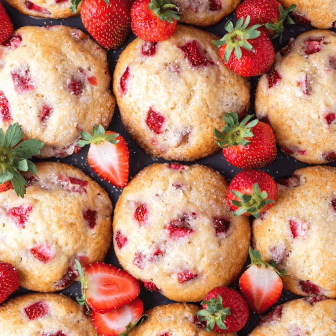 Strawberry Muffins with 2 cups of berries!