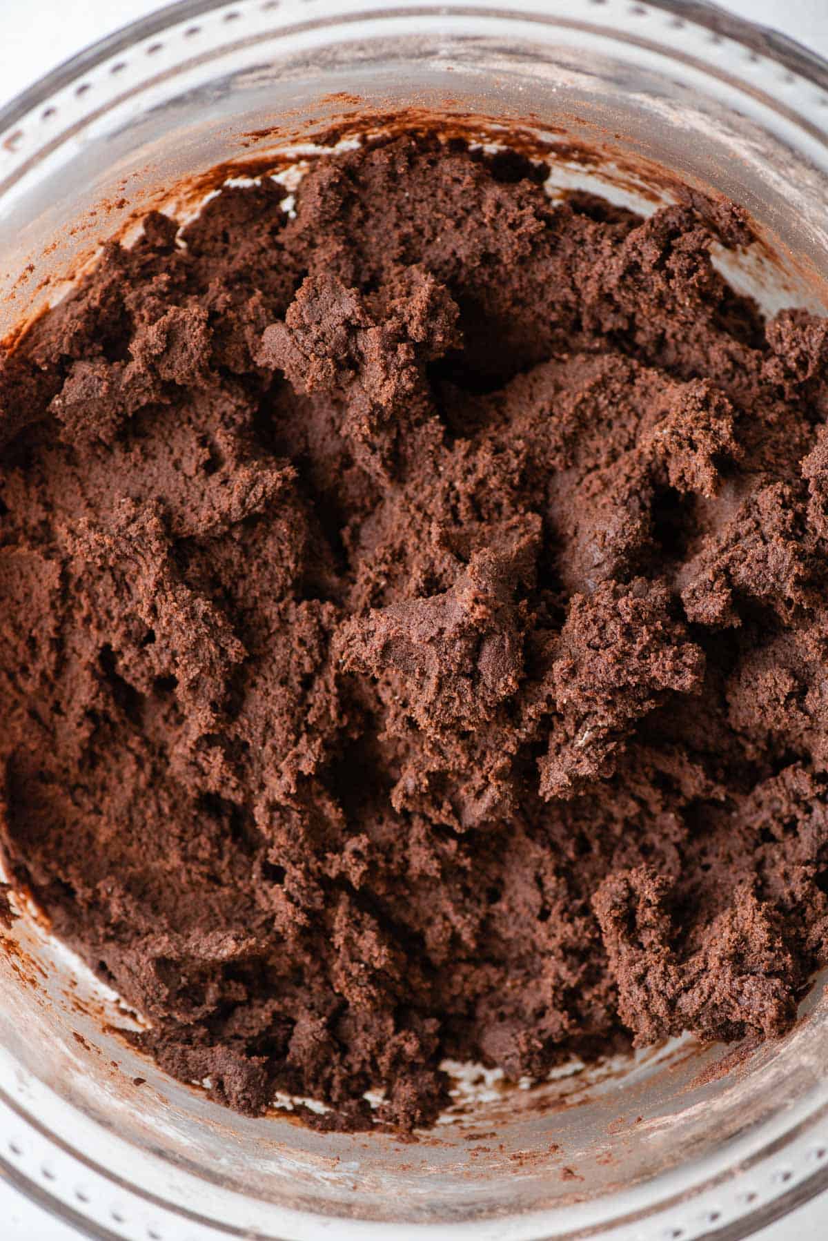 Chocolate cookie dough in a bowl