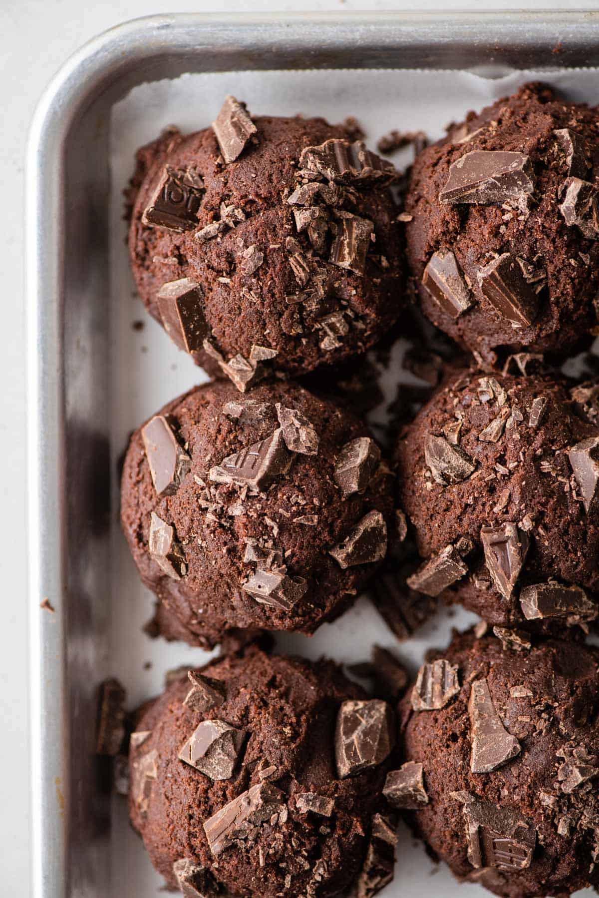 Balls of chocolate cookie dough
