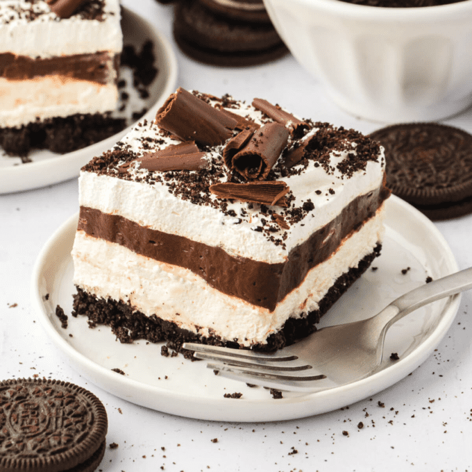 No Bake Chocolate Lasagna Dessert - The First Year