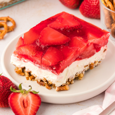 Old Fashioned Strawberry Pretzel Salad Recipe - The First Year