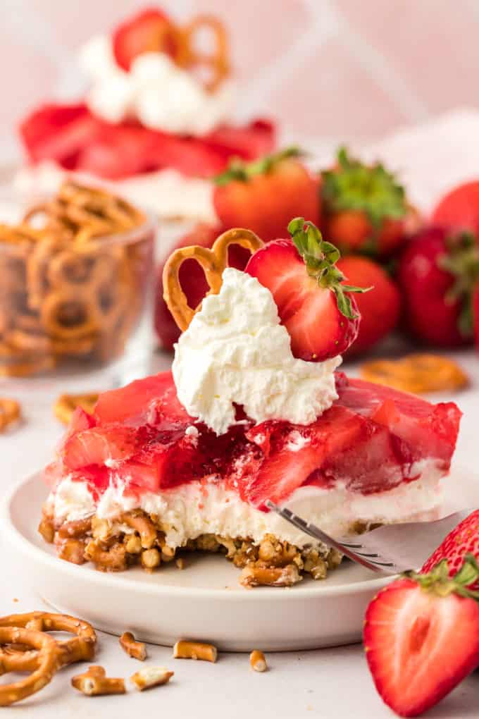 Old Fashioned Strawberry Pretzel Salad Recipe - The First Year