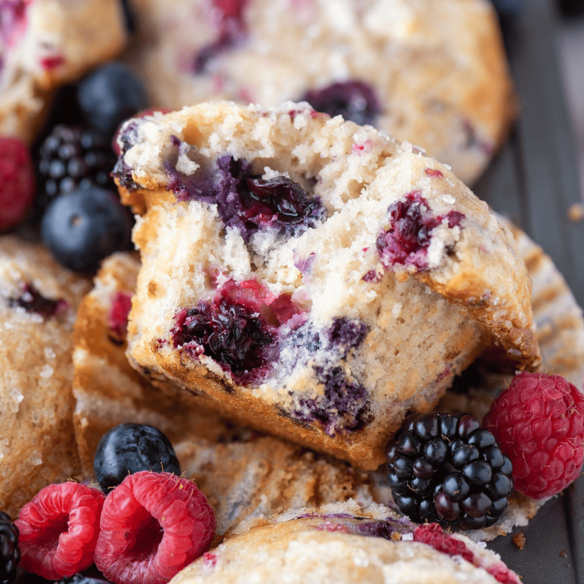 Triple Berry Cheesecake Muffins - The First Year