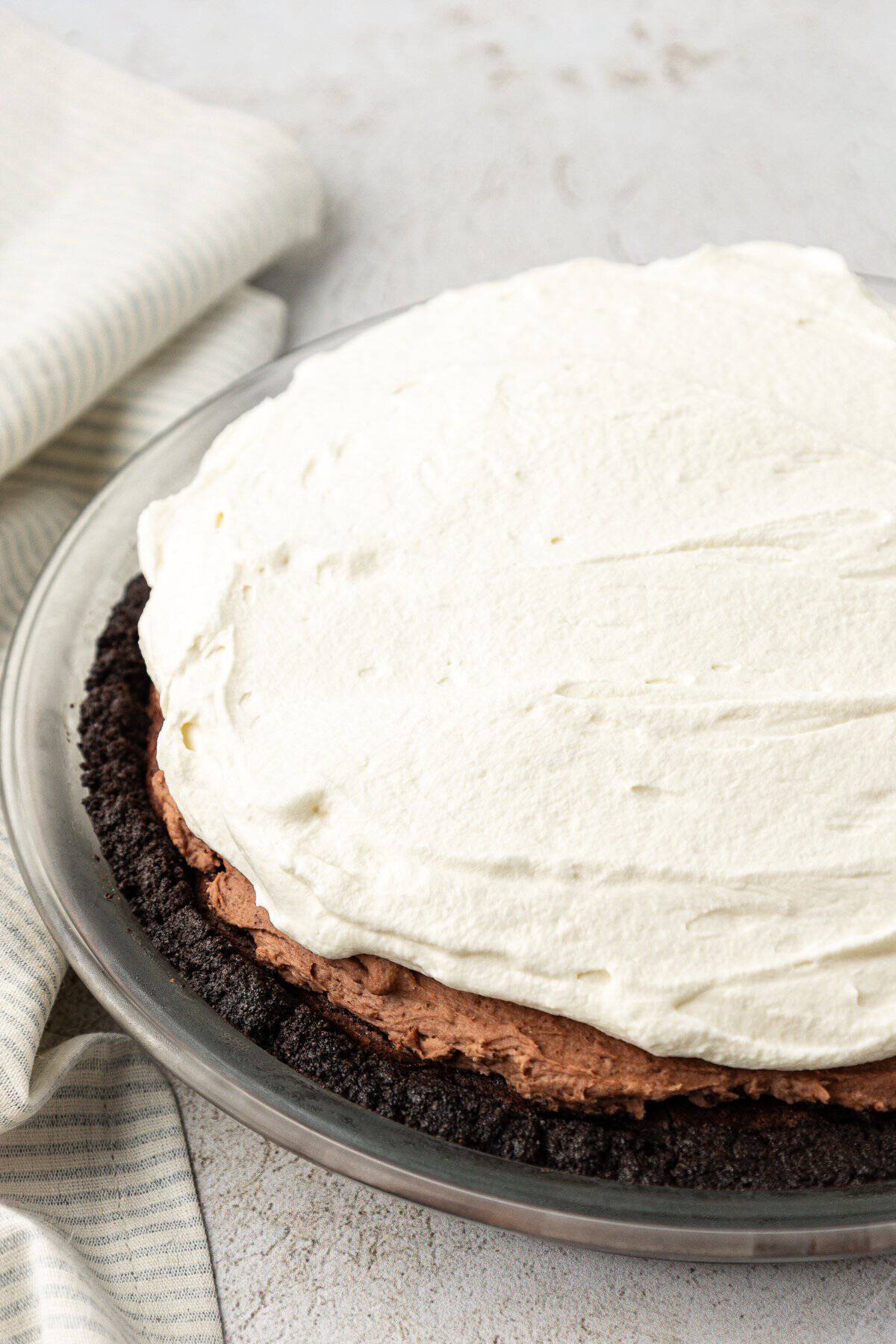 mud pie topped with whipped cream