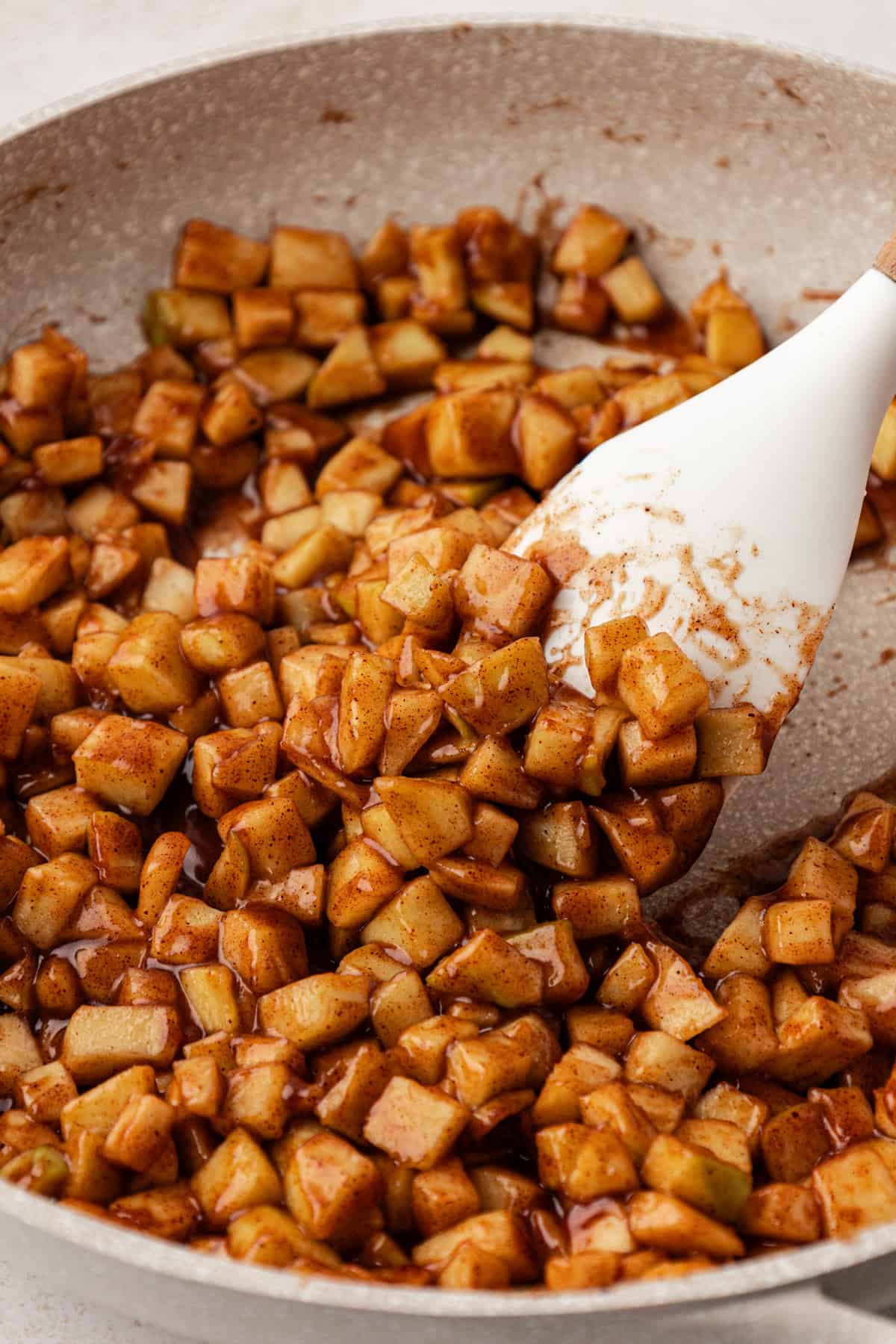 apple filing mixture in a pan