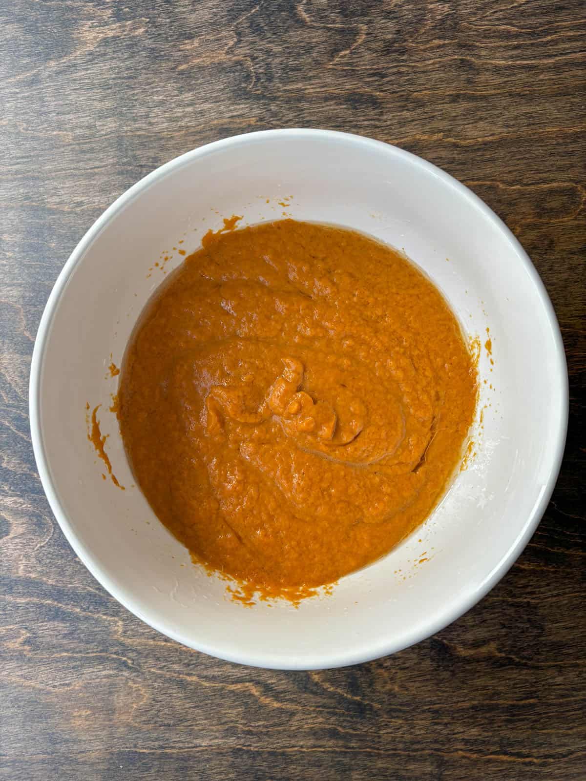 pumpkin puree mixture in a white bowl