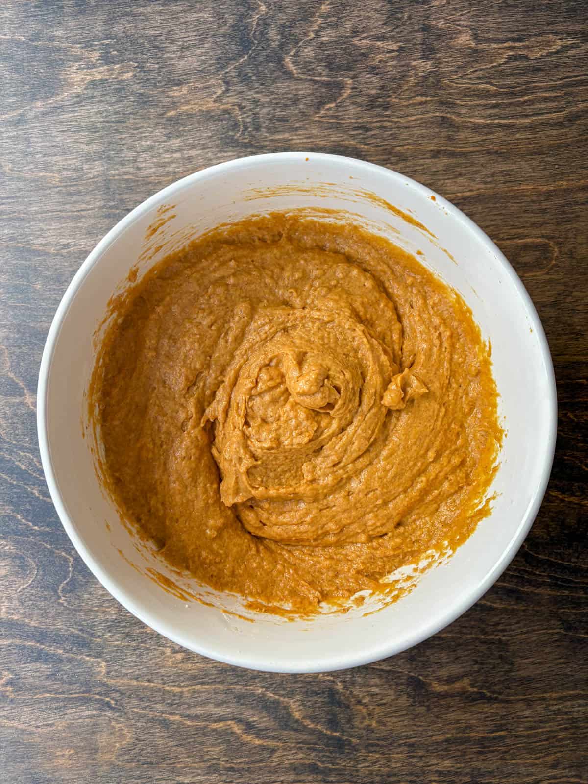 pumpkin puree mixture in a white bowl